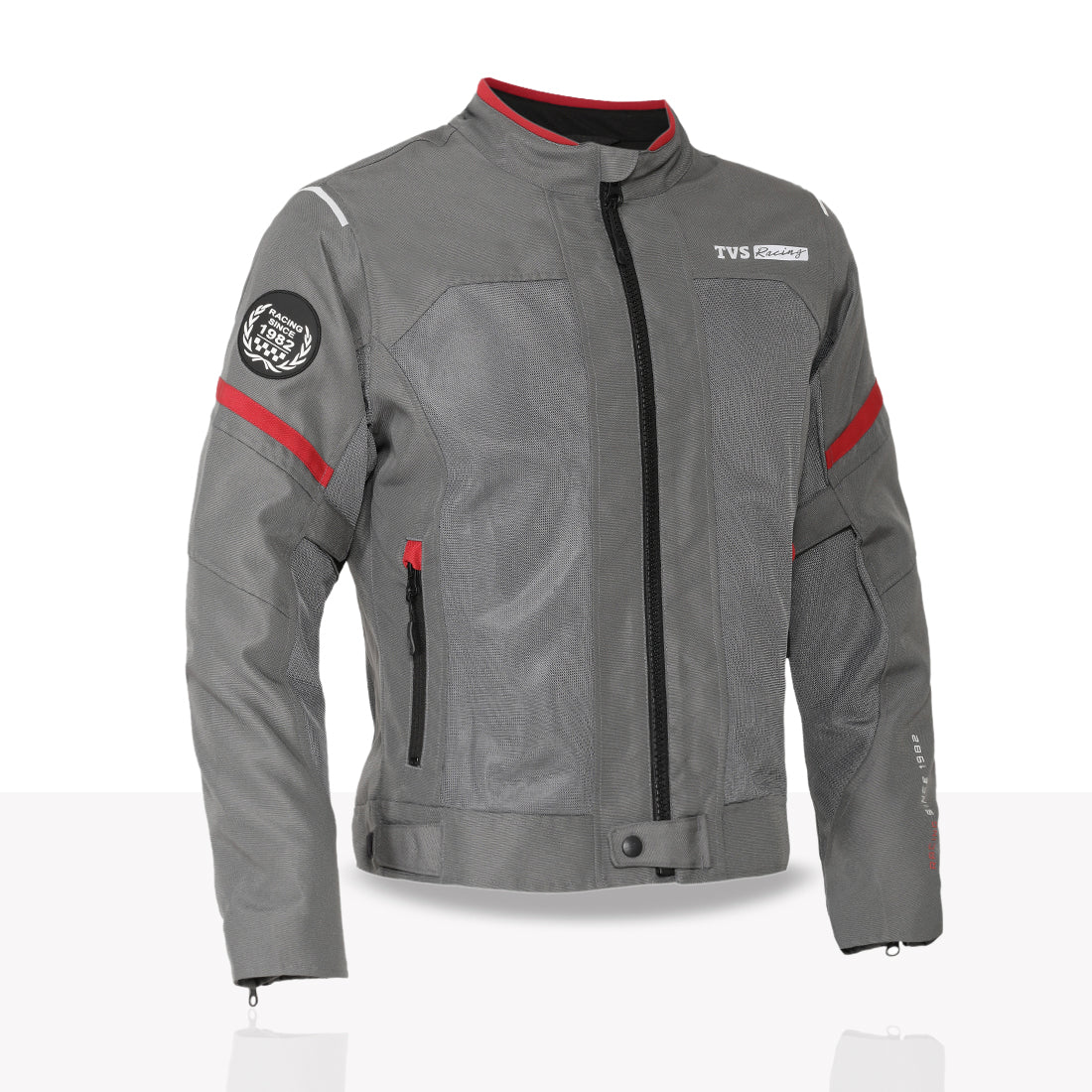 TVS Racing Tech-Core Road Jacket for Men | CE2 armour <5kN at Shoulders Elbows and Back | 600D Chassis | 310gsm Vent Mesh | High-Vis Reflective Tech| YKK zippers | Engineered for bikers